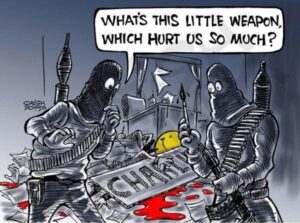Satish Acharya, caricaturista en India
