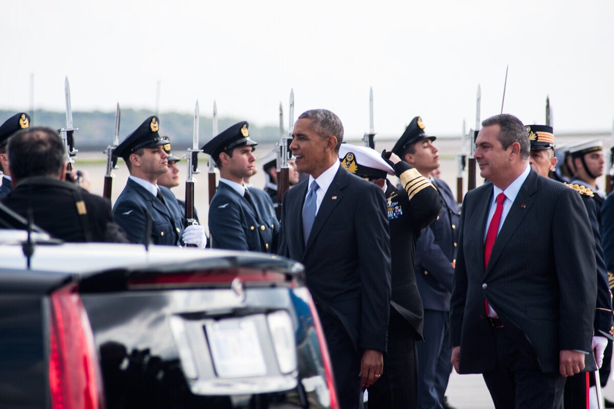 Ο Πρόεδρος Ομπάμα με τον Πάνο Καμμένο.