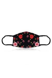 Roopa Pemmaraju Orange Floral Embroidered Mask, $120