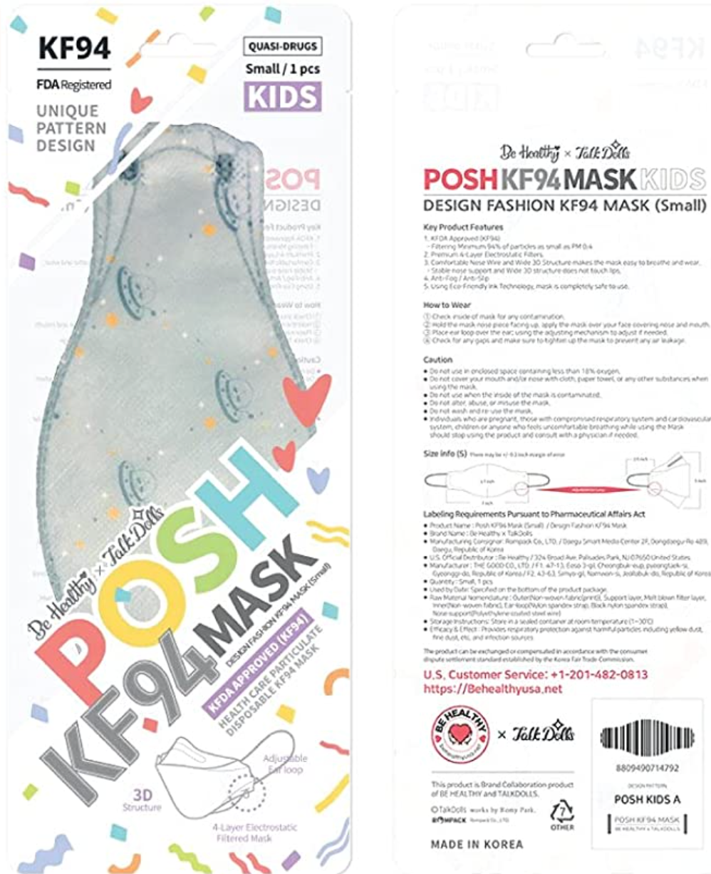 BeHealthy Posh KF94 Kids Mask