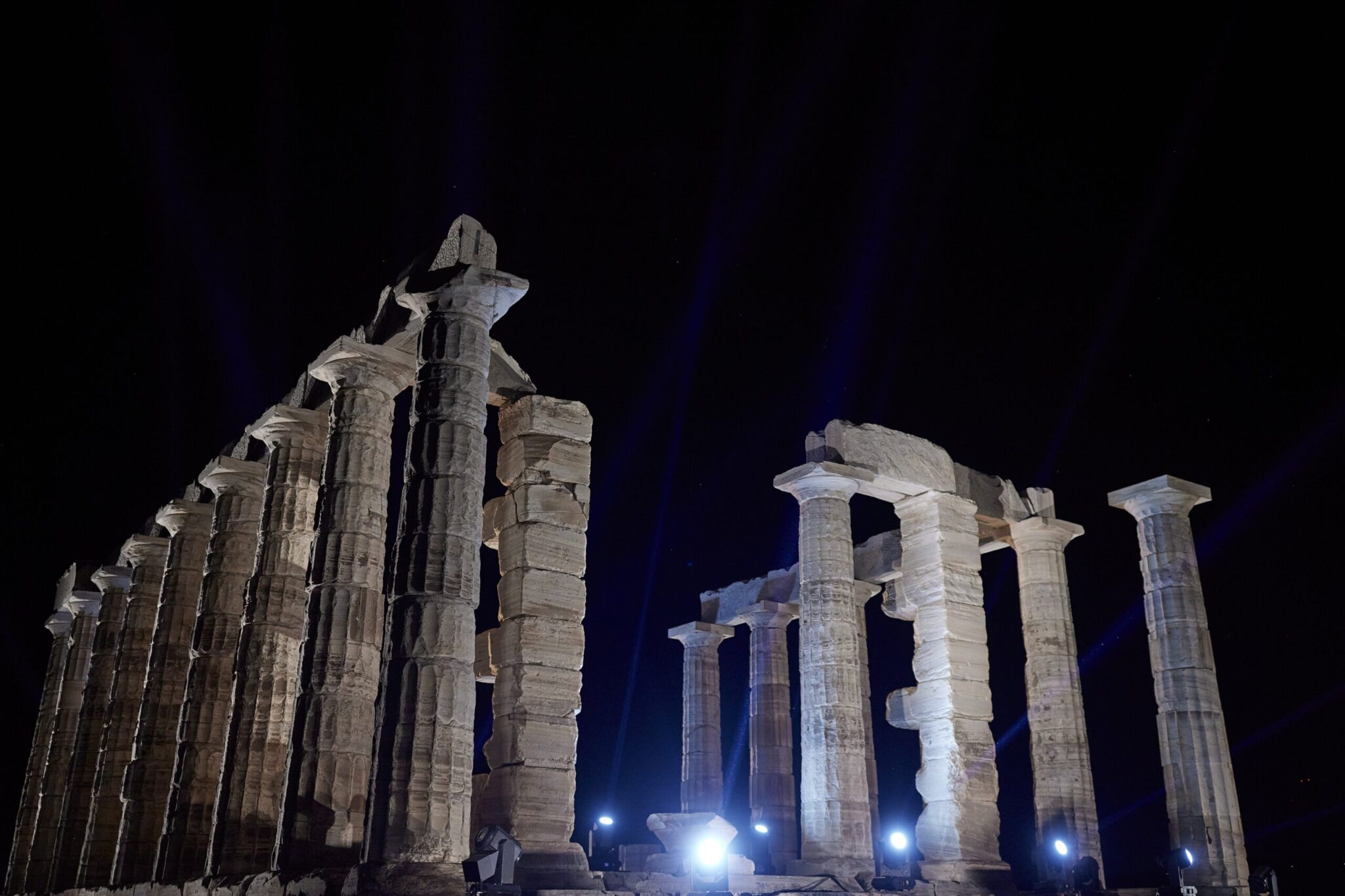 Σούνιο: Tα εγκαίνια του νέου φωτισμού του ναού του Ποσειδώνα