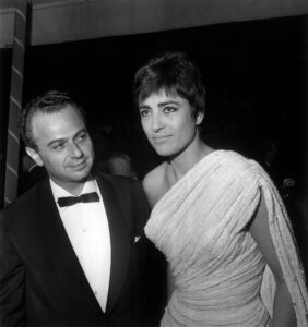 Ειρήνη Παπά και Μιχάλης Κακογιάννης, στο Φεστιβάλ Καννών. Πρεμιέρα της ταινίας «Ηλέκτρα», 23 Μαΐου 1962.