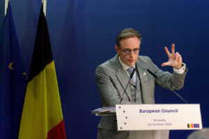 Φωτογραφία αρχείου Στιγμιότυπο από τη Σύνοδο κορυφής των ηγετών της Ευρωπαϊκής Ένωσης στις Βρυξέλλες - Ο πρωθυπουργός του Βελγίου Bart De Wever παρευρίσκεται σε συνέντευξη Τύπου την ημέρα της συνόδου κορυφής των ηγετών της Ευρωπαϊκής Ένωσης στις Βρυξέλλες, Βέλγιο, 23 Οκτωβρίου 2025. REUTERS/Yves Herman