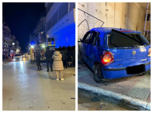 Κόσμος συγκεντρωμένος στο τροχαίο στην Λούτσα - Δεξιά το όχημα που οδηγούσε ο 29χρονος