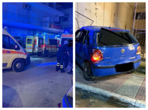 Τροχαίο, Λούτσα - Δεξιά το αυτοκίνητο του 29χρονου, ο οποίος είναι γνωστός στις αρχές για ναρκωτικά, ενώ έχει εμπλακεί ξανά σε σοβαρό τροχαίο