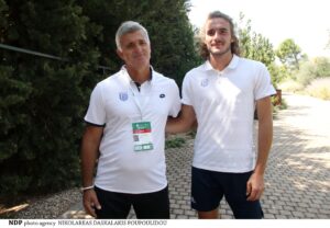 10-09-2019 ΤΑΤΟΪ Club-Συνέντευξη τύπου Davis Cup.Στέφανος Τσιτσιπάς με τον πατέρα του,Απόστολο Στέφανος Τσιτσιπάς με τον πατέρα του,Απόστολο