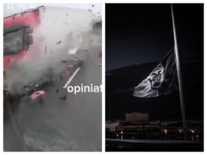 Η στιγμή της σύγκρουσης στην Ρουμανία - Μεσίστιες σημαίες του ΠΑΟΚ στο γήπεδο της Τούμπας