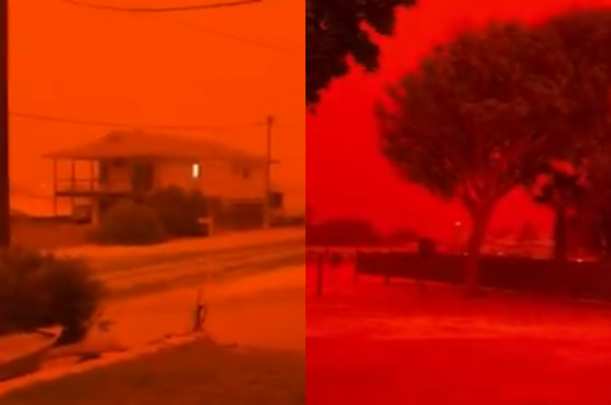 Αυστραλία: Εικόνες αποκάλυψης μετά τον κυκλώνα Narelle – Ο ουρανός βάφτηκε κόκκινος (Βίντεο)