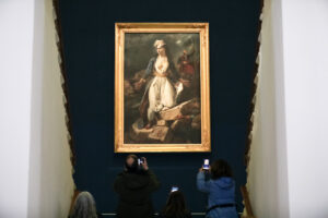 Συνέντευξη Τύπου, παρουσία της υπουργού Πολιτισμού Λίνας Μενδώνη, για την υποδοχή του εμβληματικού πίνακα του Ευγένιου Ντελακρουά «Η Ελλάδα στα ερείπια του Μεσολογγίου». Σάββατο 14 Μαρτίου 2026 (ΔΗΜΗΤΡΗΣ ΧΡΙΣΤΟΔΟΥΛΟΠΟΥΛΟΣ / EUROKINISSI)