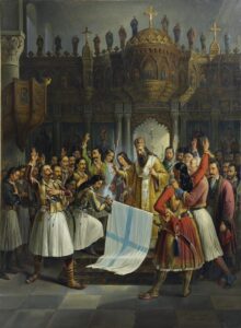 Βρυζάκης, Θεόδωρος - Ο Παλαιών Πατρών Γερμανός ευλογεί τη σημαία της Επανάστασης, 1865-commons wikimedia