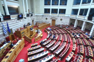 Συζήτηση στην Ολομέλεια της Βουλής του σχεδίου νόμου "Κοινωνικό Κλιματικό Ταμείο, Ταμείο Εκσυγχρονισμού και άλλες διατάξεις", Μεγάλη Δευτέρα 6 Απριλίου 2026. (ΓΙΑΝΝΗΣ ΠΑΝΑΓΟΠΟΥΛΟΣ/EUROKINISSI)