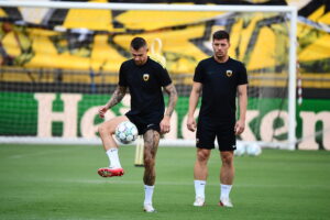 PLAY OFF CHAMPIONS LEAGUE 2026-2027 / ΑΕΚ - ΛΕΦΣΚΙ ΣΟΦΙΑΣ / ΣΥΝΕΝΤΕΥΞΗ ΤΥΠΟΥ ΚΑΙ ΠΡΟΠΟΝΗΣΗ ΤΗΣ ΑΕΚ. (ΔΗΜΗΤΡΗΣ ΜΠΙΡΝΤΑΧΑΣ / EUROKINISSI)